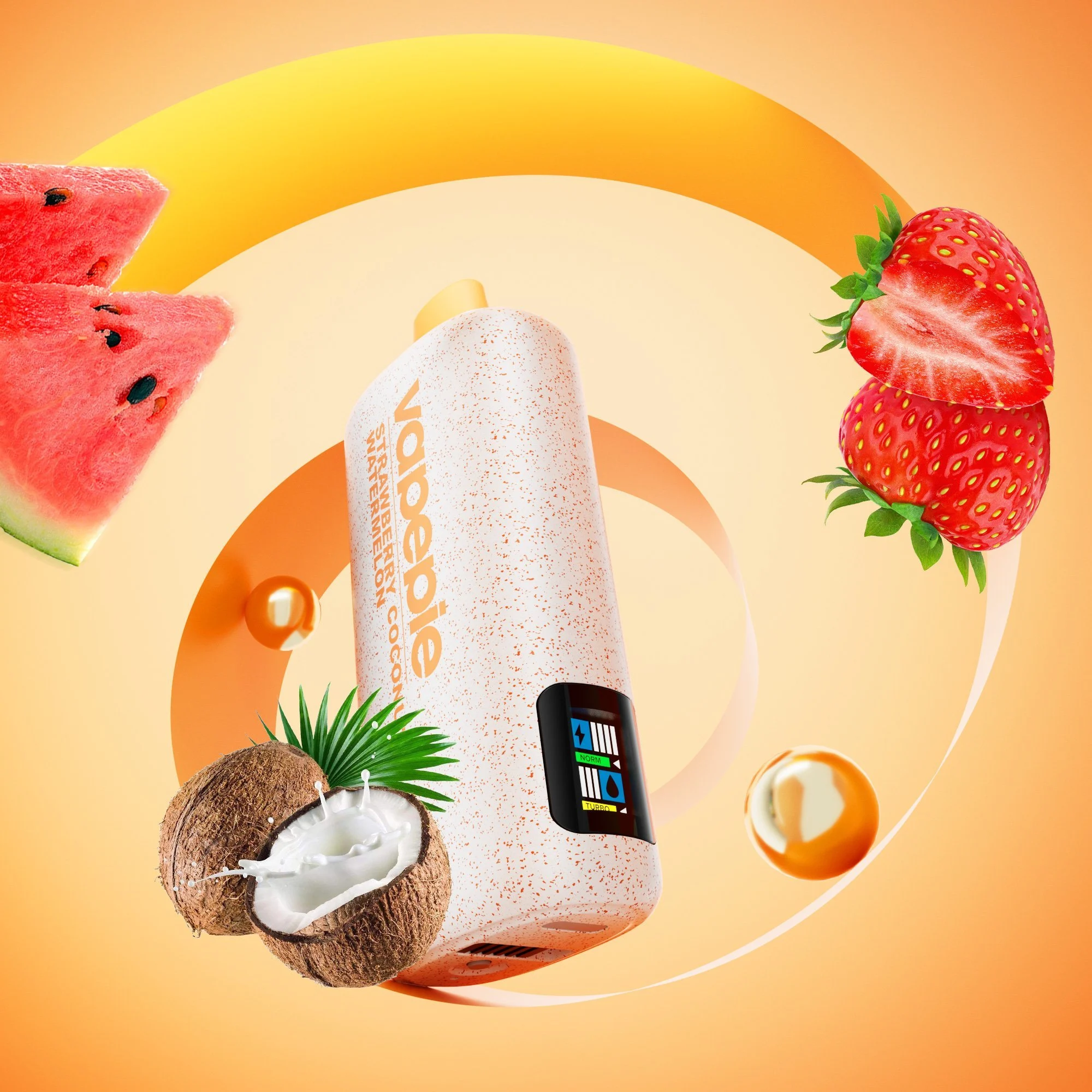 75abc7abcac6ea7f13e86ccd5d7c565a3254839e Vapepie Powergo 9800 Puffs Strawberry Coconut Watermelon - Image 1