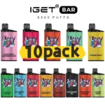 IGET Bar 3500 Puffs- 10 pack Multiple flavors